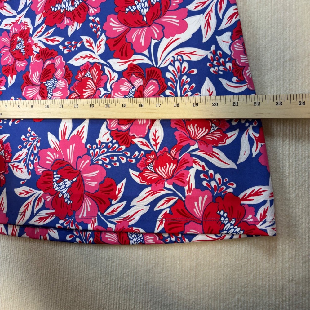 Sigrid Olsen Golf and Tennis Dress Womens M Blue Pink Floral Sleeveless Polo - Picture 8 of 8
